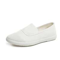 Fabricants vente en gros saisons chaussures simples couleur unie nouvelles dames respirant toile chaussures plates