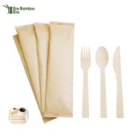 Ensemble de couverts en bambou biodégradable écologique de 170 mm, sans plastique, vaisselle jetable pour les fêtes