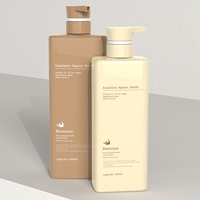 Bouteille de gel douche personnalisée de luxe de 500ml carré plat 800ml Bouteille de shampooing et de lotion pour soins capillaires bouteille à pompe de gel douche en plastique PET