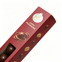 Scatola per Confezione di Cioccolatini con Finestra e Logo Dorato Personalizzato, in Carta per Alimenti, Scatola Regalo per Cioccolato