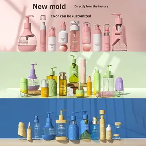 Disponibile Bottiglia Quadrata Piatta in PETG Ambrato da 200ml 300ml Semi-trasparente Marrone per Shampoo Bagnoschiuma Ricaricabile <span class=keywords><strong>Vuota</strong></span> con <span class=keywords><strong>Testa</strong></span> Pompa - Product Image 5