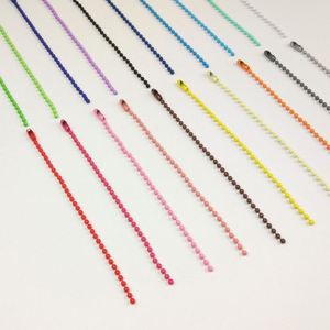 Cadena de Bolas Metálicas Rojas y Negras de Alta Calidad de 2.4 mm, Cadena de Bolas Personalizada en Varios Colores para Etiquetas Colgantes - Product Image 1