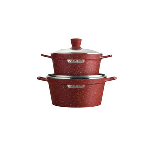 Queen Time <b>Cookware</b> <b>Set</b> 10 Piece Non Stick Aluminum Pot <b>Set</b> With Lid Oven Safe - Product Image 3