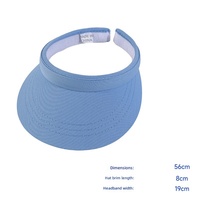 Casquettes de soleil en polyester PE réglables à large bord, type bandeau, visière vide pour la plage, la mer et les voyages, pour femmes et hommes