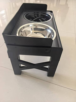 Support surélevé en acier inoxydable à double gamelle pour animaux de compagnie, réglable en hauteur, pour une alimentation lente, pour chats et chiens, compatible lave-vaisselle, en promotion