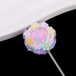 Mignon amour couronne pleine diamant gland diamant boule perforé trou droit perles bricolage porte-clés collier accessoires - Product Image 5