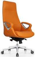 Chaise de bureau ergonomique en cuir de luxe haut de gamme avec accoudoirs, dossier haut, 5 couleurs disponibles