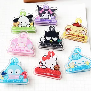 Populaire en vrac Japon mignon dessin animé test papier acrylique pp clips personnalisé compte à main clip en plastique stock