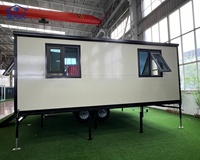 FABULEUSES locations Airbnb : Mini-maison conteneur portable sur roues, maison conteneur extensible de 20 pieds, 2 chambres avec remorque