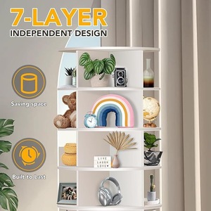 360 Degree Rotating Shoe <b>Rack</b> 7 Tier Floor Standing Storage <b>Shelf</b> For Bedroom And Living Room Multipurpose Organizer - Product Image 2