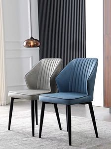 Chaise de salle à manger en cuir PU noir, luxe, moderne, hôtel, Restaurant, en <span class=keywords><strong>velours</strong></span> scandinave, avec pied en métal - Product Image 3