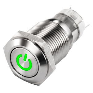 Đẩy nút đèn chuyển đổi nút latching kim loại phẳng vòng đầu 1no1nc điện <span class=keywords><strong>LED</strong></span> thắp sáng e-xe đạp không thấm nước giá thấp 16 Mét 3A IP65 - Product Image 6