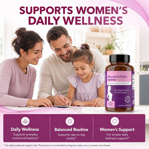 Cápsulas de Mio-D-Chiro-Inositol 40:1 con Ashwagandha y Vitamina D3, Suplemento para el Equilibrio Hormonal, Venta al Por Mayor, Servicio CDMO - Product Image 2
