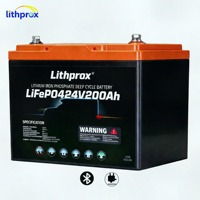 Baterai LiFePO4 24V 200AH dengan Terminal Bluetooth Anderson, Deep Cycle Lithium Iron Phosphate untuk Golf Cart, Paket dengan Pengosongan Daya Sendiri yang Rendah