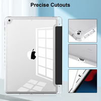 Smart Clear Transparent Trifold Case Housse magnétique pour iPad 10.2 7e/8e/9e génération Tablet Cover