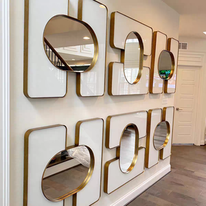 Specchio da Parete in Metallo Design Art Déco Personalizzato, Vetro Durevole da 2mm <span class=keywords><strong>per</strong></span> Soggiorno - Product Image 1