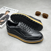 Chaussures en cuir décontractées pour hommes de haute qualité, en cuir véritable, à semelle épaisse, baskets, chaussures habillées décontractées, chaussures de luxe discrètes