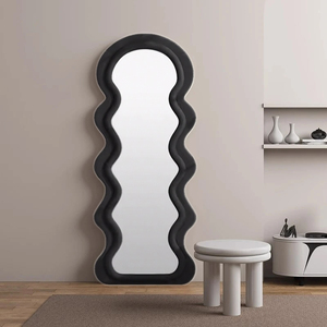Tùy chỉnh đầy đủ chiều dài nhung lượn sóng khung trang trí tường gương hiện đại trang trí lớn cho phòng khách và hành lang làm bằng kính gương - Product Image 5