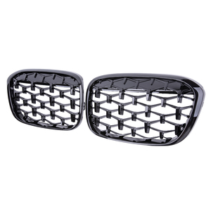 LUMA 16-19 Diamond Black Chrome pour <span class=keywords><strong>BMW</strong></span> <span class=keywords><strong>X1</strong></span> Accessoires ABS Grill F48/F49 2016-2019 Grille de pare-chocs avant - Product Image 5