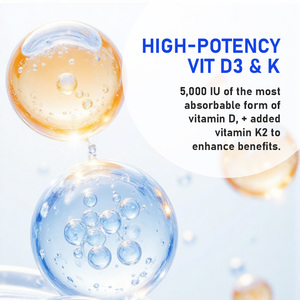 Gélules de Vitamine D3 K à haute concentration, directement de l'usine, pour la santé des os et des dents, la formule haute puissance pour améliorer les niveaux d'énergie et la santé mentale. - Product Image 4