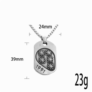 Yunnique – pendentif étoile en acier inoxydable 1991, collier pour hommes, style Punk rétro, breloque Dog Tag, bijoux à la mode - Product Image 4