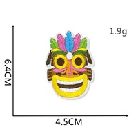 Patchs d'été personnalisés Hawaï, broderie tropicale Masque Tiki, badge Flamant rose et Cocotier, applique thermocollante pour vêtements de fête à la plage