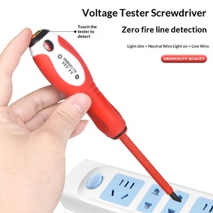 Tournevis testeur de tension isolé, cruciforme et plat, pour travaux électriques domestiques - Product Image 5