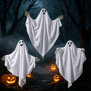 Decorazione <span class=keywords><strong>Halloween</strong></span> Horror Fantasma Piccolo Spaventoso Bianco da Appendere per Interni, con Design a Mano Regolabile, per Commercio Transfrontaliero - Product Image 5