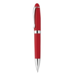Penna a Sfera in Metallo Rosso con Logo Personalizzato, Punta da 1.0mm, Corpo in Ottone e Materiale in Gomma, Ideale per Regali - Product Image 1