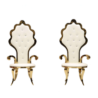 Chaises de banquet modernes de luxe en cuir PU doré et blanc pour restaurants, fêtes, chambres et appartements (vente en gros)