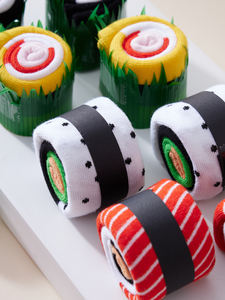 2025 nouvelle Innovation haute qualité nouveauté mignon amusant Sushi équipage hommes chaussettes décontractées jetable antibactérien pour le printemps automne - Product Image 6