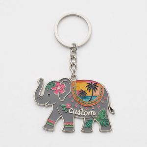 Llaveros Personalizados al por Mayor con Dijes de Elefante, Cadenas Tropicales, Regalos de Viaje para Zoológicos, Souvenirs de Conservación Animal, Porta Llaves - Product Image 3