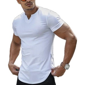 <span class=keywords><strong>T</strong></span>-shirt décontracté uni respirant à col en V pour homme, coupe droite, collection Printemps/É<span class=keywords><strong>t</strong></span>é <span class=keywords><strong>2022</strong></span>, disponible sur AliExpress (vente transfrontalière) - Product Image 5
