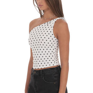 Top Moderno de Última Moda con Hombros Descubiertos y Estampado de Lunares Personalizado para Mujer - Product Image 2