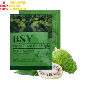 High Quality Natural Formula Organic Herbal Plant Bsy Noni Magic 5 Minutes Fast Easy Color 30ml Black Hair Color Dye Shampoo