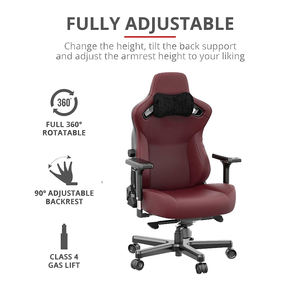 <span class=keywords><strong>Kaiser</strong></span> 3 de cuero negro y rojo para coche de la mejor calidad, sillas para juegos de ordenador de PC para adultos, silla de ordenador de oficina grande y alta para juegos en casa - Product Image 2