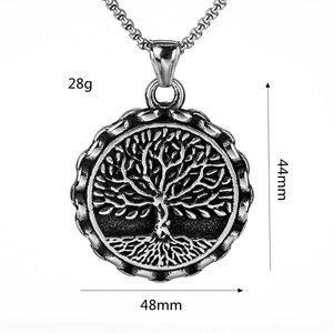 Collar con colgante de acero inoxidable para hombre, diseño de árbol de la vida, estilo vikingo, joyería de regalo - Product Image 5