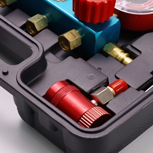 029 xe công cụ Chẩn đoán <span class=keywords><strong>Tester</strong></span> 3 Way AC Manifold Gauge Set ô tô điều hòa không khí công cụ sửa chữa - Product Image 4