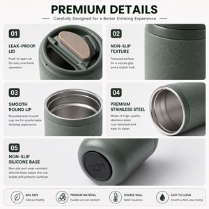 Custom logo 280m 550ml Stainless Steel <b>Coffee</b> Tumbler BPA Free Travel Mug for Office and Outdoor - Product Image 4