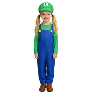 Disfraz de Halloween para Niños de Mario/<span class=keywords><strong>Luigi</strong></span> - Conjunto de Mono con Sombrero y Camiseta - Product Image 3