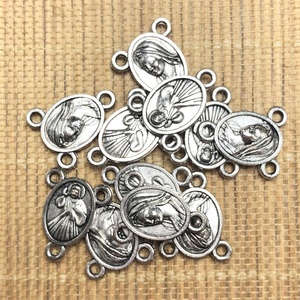 100 pz/sacchetto Croce e Centro in Lega Argento Anticato per Rosario, Crocifisso di Gesù e Centro della Divina Misericordia - Product Image 3