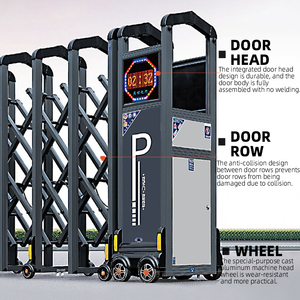 Puerta Automática Retráctil Eléctrica <span class=keywords><strong>de</strong></span> Aleación <span class=keywords><strong>de</strong></span> Aluminio para Uso en Exteriores con Control Remoto, Diseño Moderno para Escuelas y <span class=keywords><strong>Empresas</strong></span> - Product Image 2