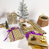Papier d'emballage cadeau de Noël 43x300cm enduit de silicone en pâte vierge jetable