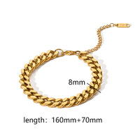 Nuevas Pulseras para Mujer de Acero Inoxidable Chapado en Oro de 18k, Pulsera Apilable Antideslustre con Cadena de Serpiente y Cadena de Cuerda