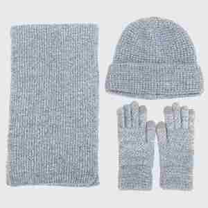 Nouvel ensemble élégant pour hommes et femmes : écharpe, bonnet et gants bicolores mélangés – Chaud pour l'hiver - Product Image 5