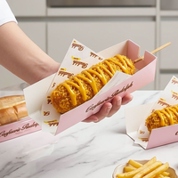 Boîte en carton blanc personnalisée pour sandwich hot-dog, emballage alimentaire pour hot-dog, plateau en papier pour hot-dog