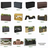 Bac à fleurs commercial moderne d'extérieur, jardinière urbaine, vente directe usine, mobilier métallique sur mesure, logo personnalisé, vente en gros
