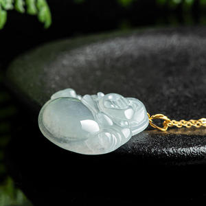 จี้พระพุทธรูปหยกธรรมชาติ ประดับทอง 18K พร้อมใบรับรองการประเมินราคา ของขวัญใบรับรองการประเมินราคา D189 - Product Image 3