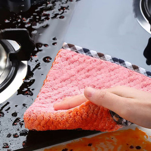 Essuie-tout <span class=keywords><strong>de</strong></span> cuisine en microfibre corail personnalisé Esun, 25x25cm, écologique, moderne, séchage rapide, chiffons <span class=keywords><strong>de</strong></span> nettoyage - Product Image 3