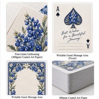 Cartes de jeu personnalisées Texas Blessing Bluebonnet pour livre d'or de mariage, Vœux des invités des États-Unis, 57 x 87 mm, papier couché 300 g/m²